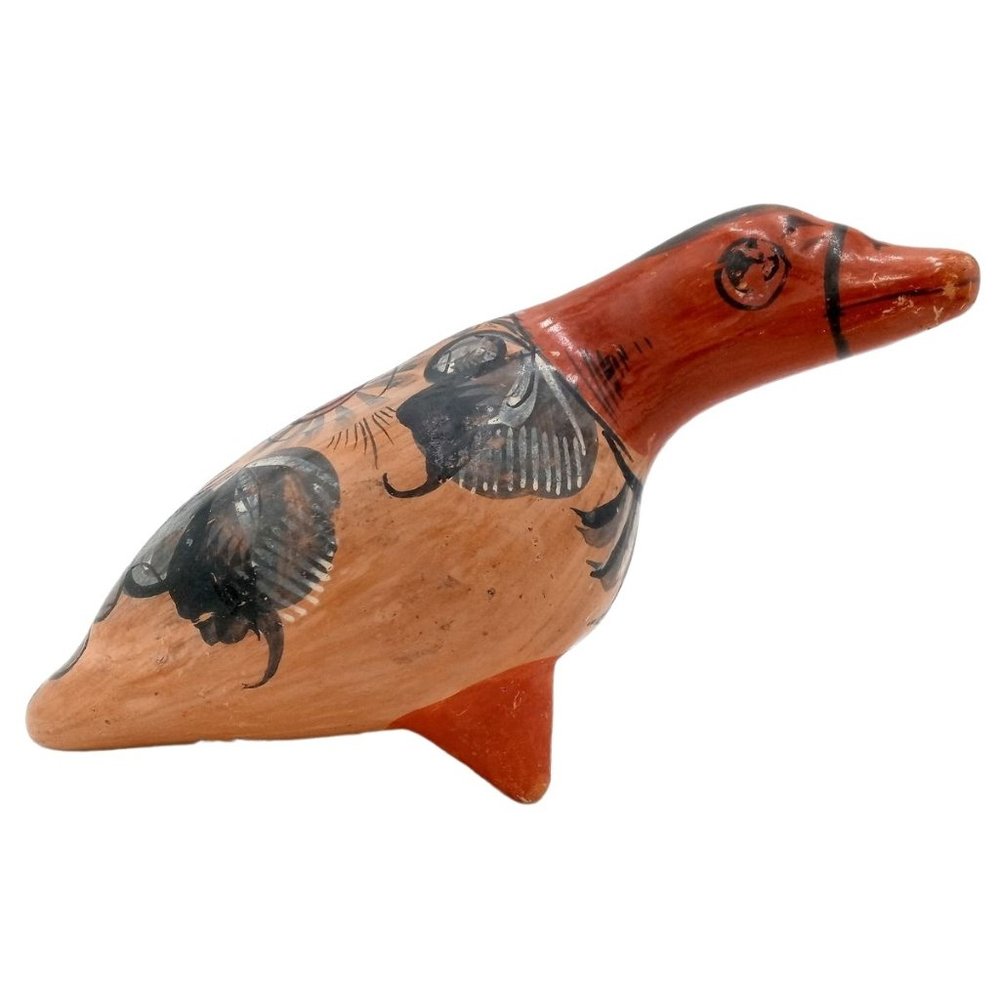 Mexico Folk Art Bird Pottery Quail Dove Mexican Blue Design Vintage